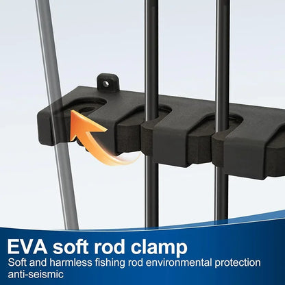 4/2PCS Fishing Rod Holder Rack - Wall Mount Vertical Storage Organizer for Garage & Fishing Pole Collection