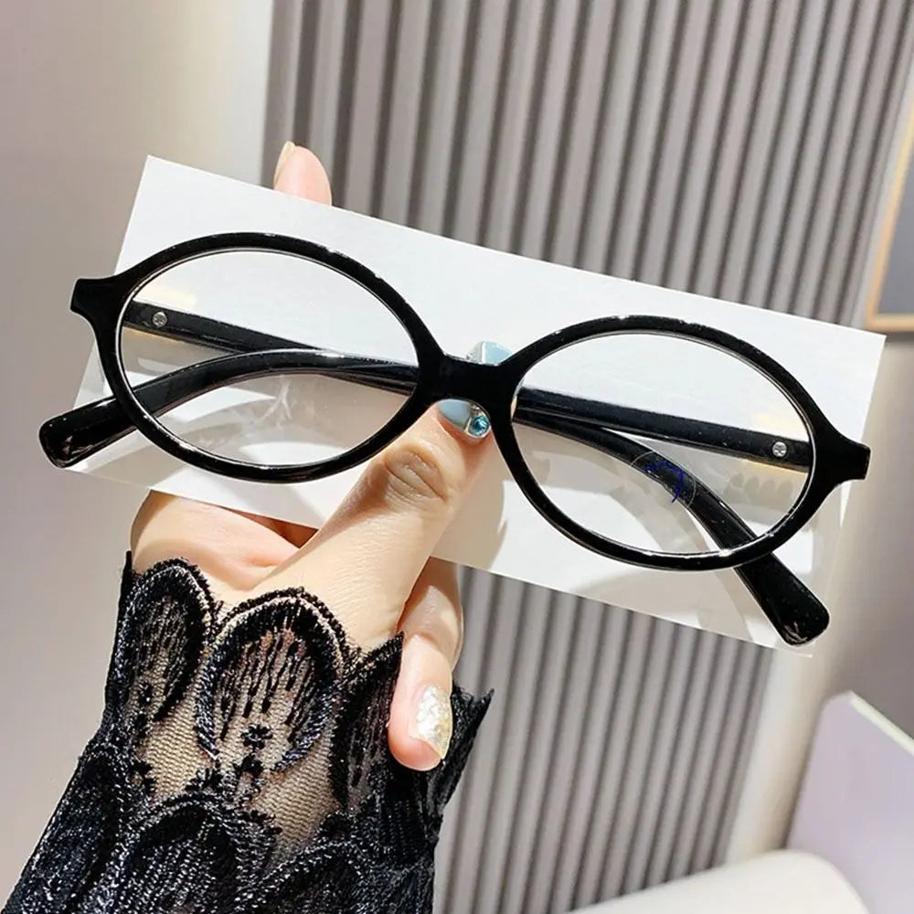 Y2K Retro Oval Frame Glasses for Women - Sweet & Cool Eyewear, Anti-Blue Light Reading & Computer Glasses