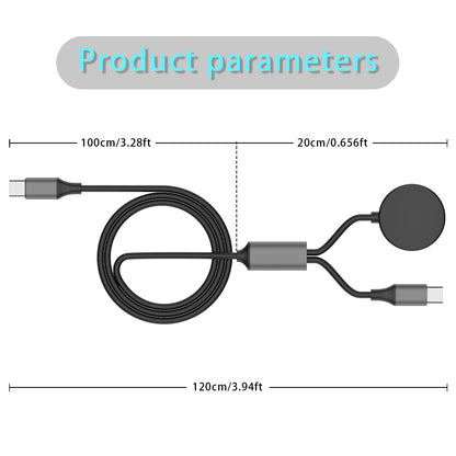Samsung Galaxy Watch USB-C Fast Charger - PD 60W Charging Cable for Galaxy Watch Ultra, 7, 6, 6 Classic, 5, 5 Pro and Galaxy S25, S24, S23, Z Fold 6