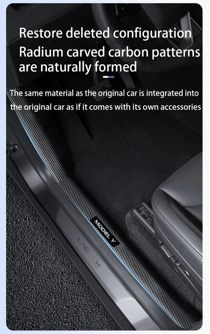 Tesla Model Y Juniper 2025+ Door Threshold Strips – ABS Anti-Scratch & Dirt-Resistant Interior Accessories for Front & Rear Doors