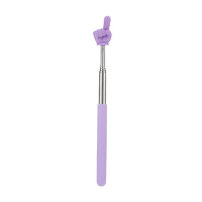 Stainless Steel Telescopic Teaching Pointer – Finger-Design Reading & Presentation Stick for School & Office Supplies