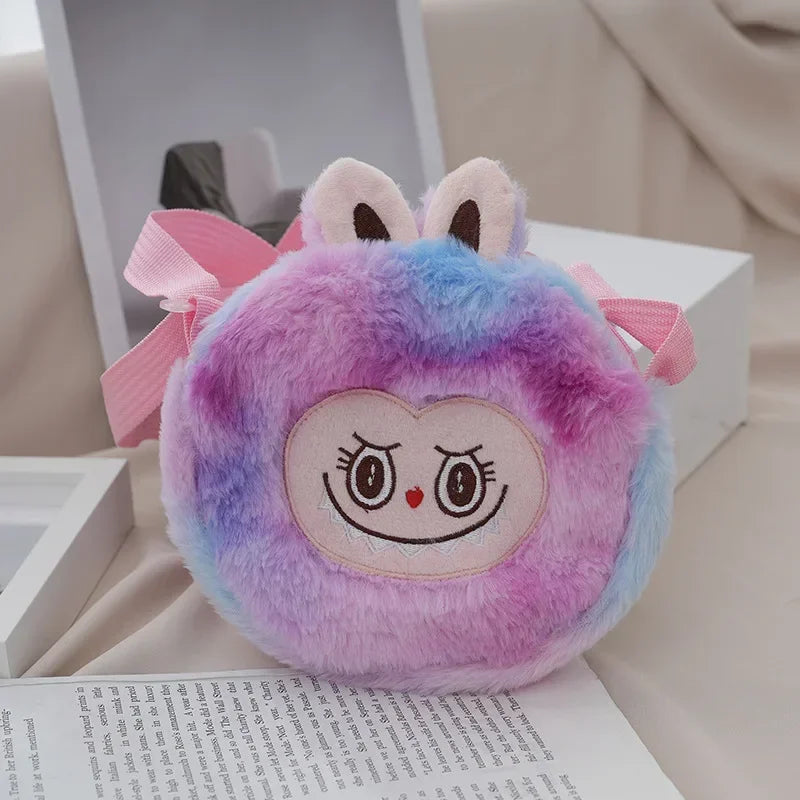 2024 Women’s Cartoon Animal Furry Shoulder Bag — Cute Single-Shoulder Winter Handbag for Kids & Ladies
