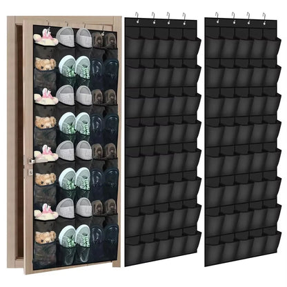 Over The Door Shoe Organizer - 14/24/40 Grid Mesh Pocket Hanging Rack for Closet Shoe Storage & Organization