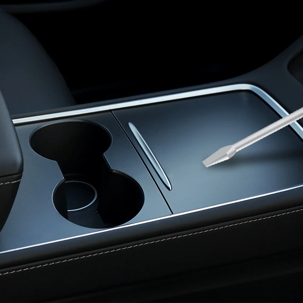 Tesla Model 3/Y 2021-2023 Center Console Panel Sticker – Wood Grain & Carbon Fiber Car Interior Cover