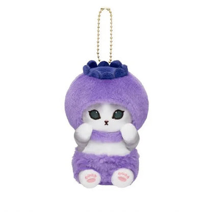 Yoyo Japanese Style Mofusand Plushie Shark Cat Keychain — Cute Fruit & Vegetable Soft Pendant Gift for Girls