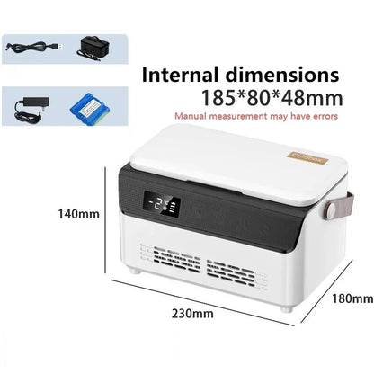 Portable Insulin Cooler Box - 220V Mini Refrigeration Storage Case with USB Charging Battery for Medication Cooling
