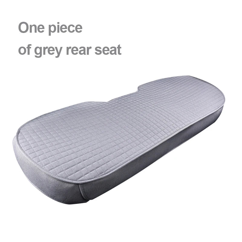 Flax Linen Car Seat Cover - Four-Season Breathable Front & Rear Seat Protector