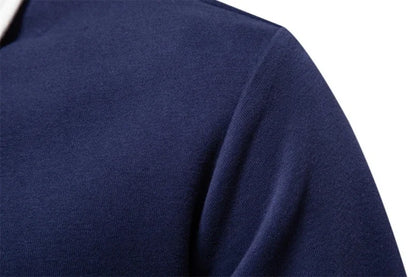 Men's Embroidered Pure Cotton Long-Sleeved Polo Shirt - Fashionable Casual Top for Autumn & Winter