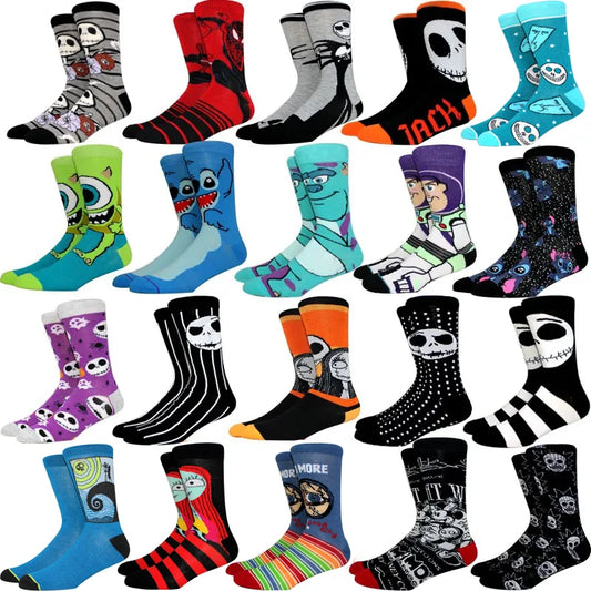 Cartoon Character Socks – Unisex Funny Anime Crew Socks for Men & Women, Sizes 36–45