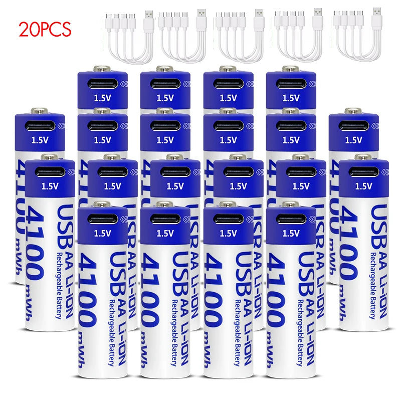 MATOV 1.5V 4100mWh AA Rechargeable Battery – USB Type-C Li-ion Battery for Remote Control, Smart Door Locks & Toys