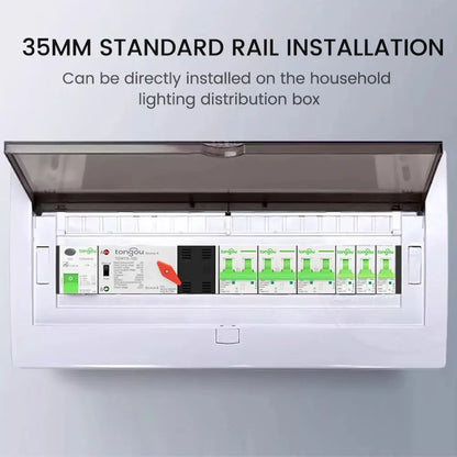 TONGOU Din Rail ATS Dual Power Automatic Transfer Switch – 2P 3P 4P Electrical Selector, Uninterrupted Power, 63A-100A Mini