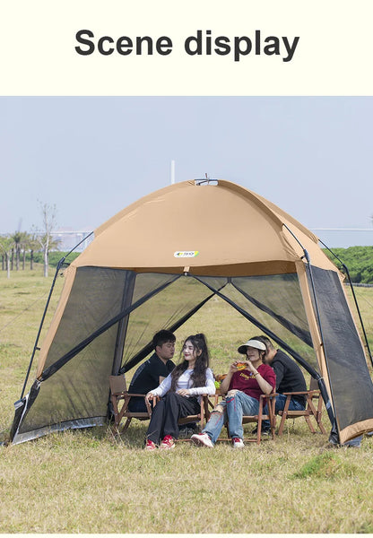 Outdoor Camping Mesh Tent – Rainproof, Sunscreen, Mosquito-Proof, Picnic & Beach Sunshade for 10 People