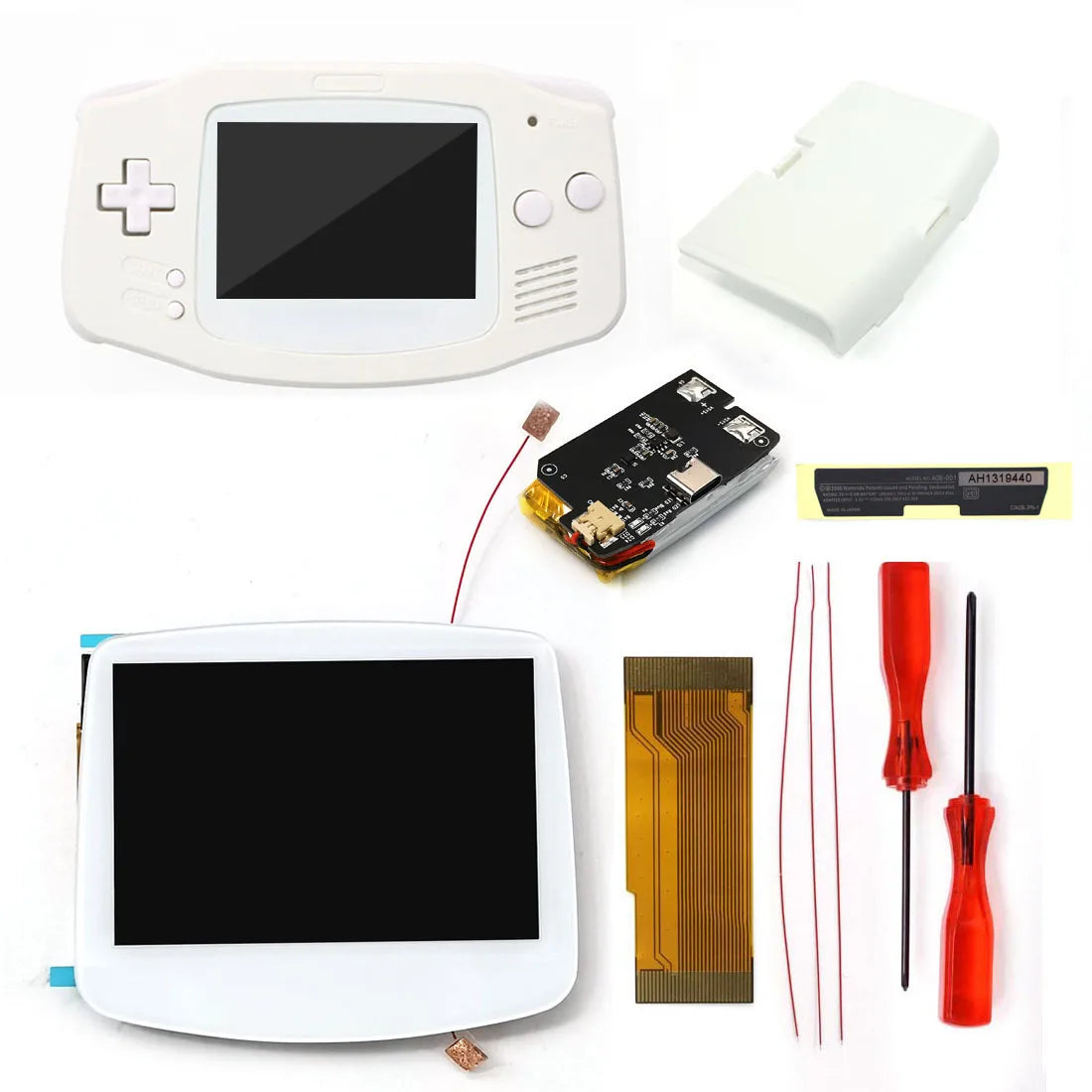 Hispeedido TYPE-C GBA LCD Display Upgrade – 3.0" V5 IPS Screen with New Housing Shell