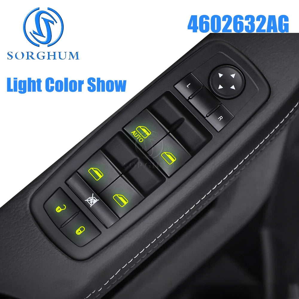 SORGHUM Master Power Window Control Switch – Compatible with Dodge Journey, Nitro, Chrysler & Jeep Liberty (Part 4602544AG / 04602632AG / 68298088AA)