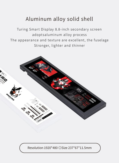 8.8 Inch IPS Type C Secondary Screen – USB-C Interface CPU, GPU, RAM Display, No Need for AIDA64 Monitoring
