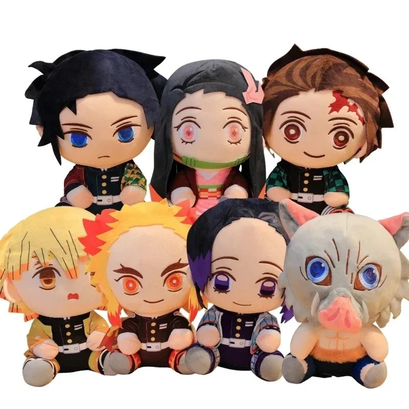 20cm Demon Slayer Plush Dolls — Cute Kimetsu No Yaiba Tanjirou, Nezuko, Zenitsu & Kyoujurou Anime Toys for Kids Gifts