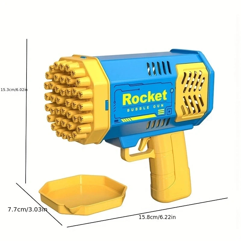 Handheld Fully Automatic Space Light Bubble Machine - Electric Children's Toy, Battery-Free & Bubble Water-Free, 40-Hole Design