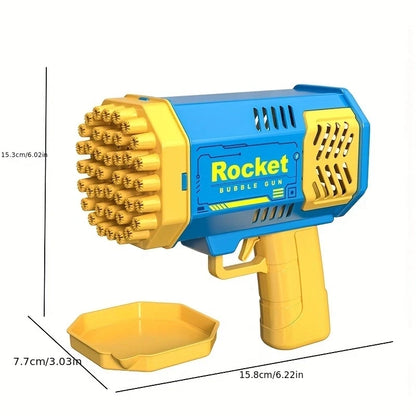 Handheld Fully Automatic Space Light Bubble Machine - Electric Children's Toy, Battery-Free & Bubble Water-Free, 40-Hole Design