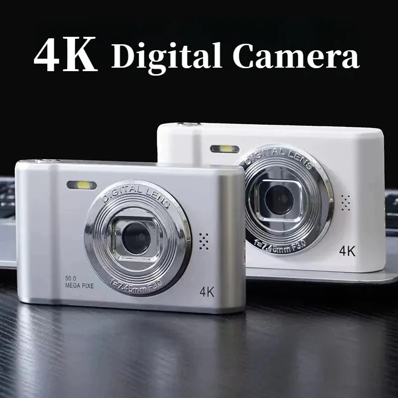 4K Digital Camera – 50MP Travel Selfie Camera with HD Zoom, 2.4-inch Screen, Mini Retro Cam for Kids & Beginners