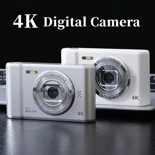 4K Digital Camera – 50MP Travel Selfie Camera with HD Zoom, 2.4-inch Screen, Mini Retro Cam for Kids & Beginners