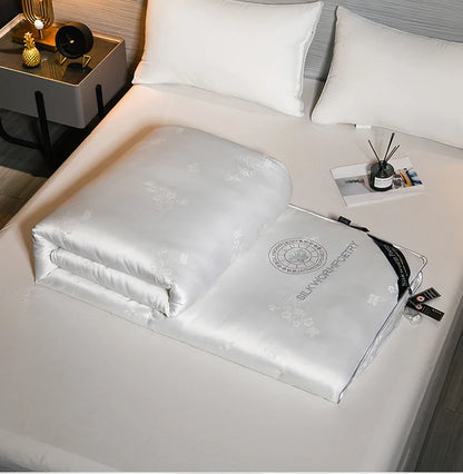 100% Mulberry Silk Handmade Comforter – Winter Warmth, Spring & Autumn Blanket, Thickened Single/Double Quilt for Home & Hotel