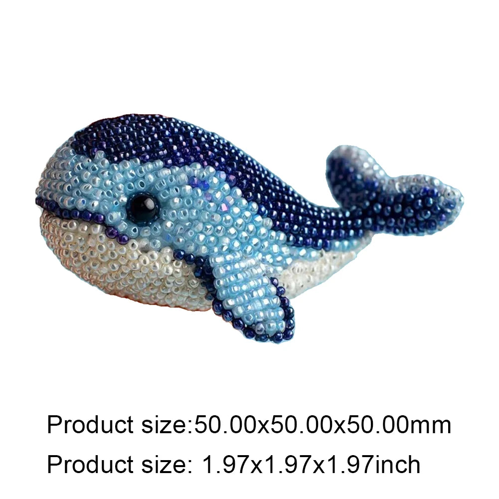 Creative Beaded Embroidery Kit - Cute Ocean Animal DIY Beadwork Set for Beginners, Relaxing Craft & Decorative Projects