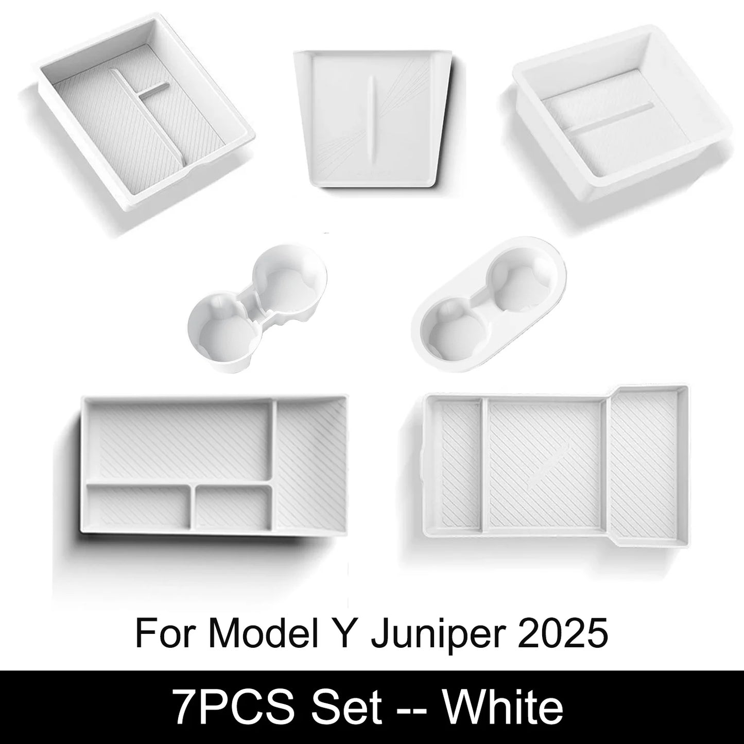 Tesla Model Y Juniper 2025 Center Console Armrest Organizer – Cup Holder & Storage Box Interior Upgrade Kit