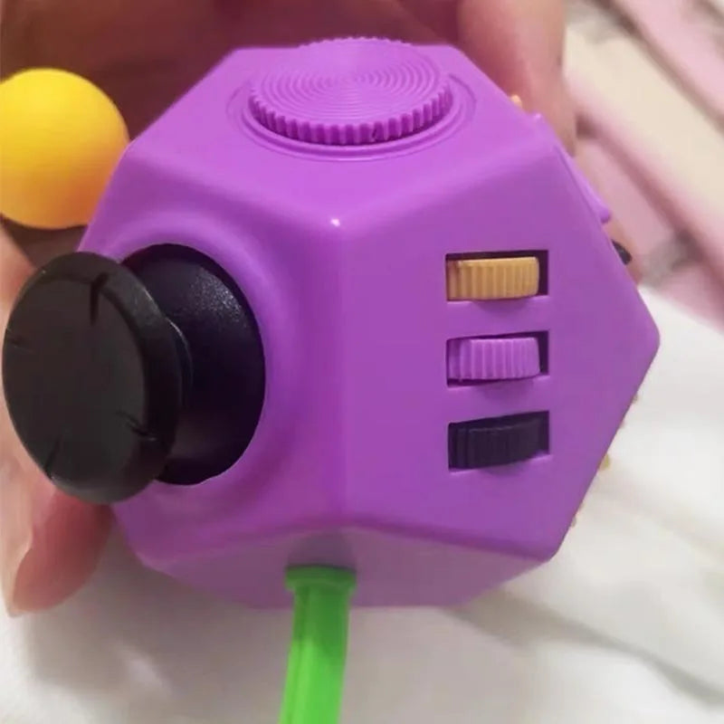 Fidget Cube EDC – 12-Sided Anti-Stress Sensory Toy for Kids & Adults, ADHD, Autism, Focus Relief