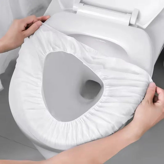 Disposable Toilet Seat Cover — Waterproof Non-Woven Travel & Hotel Bathroom Protective Cushion with Individual Packaging