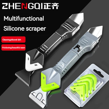 3/5-in-1 Silicone Scraper & Caulking Tool Set – Grout, Sealant, Floor Mould Removal Hand Tools