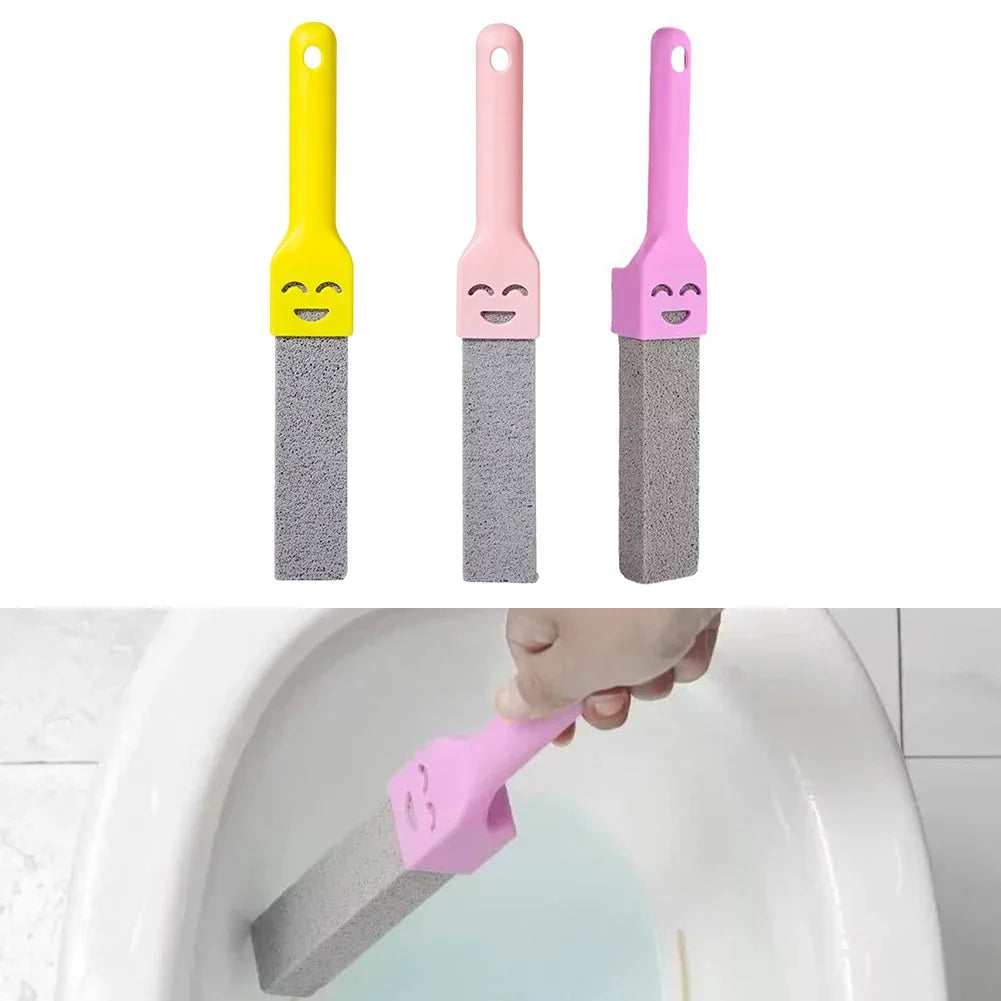 Natural Pumice Stone Toilet Cleaning Brush - Tough Stain and Dirt Remover with Easy-Hang Design for Bathroom Cleaning