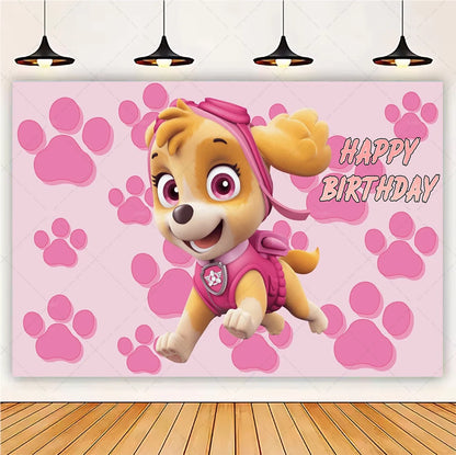 PAW Patrol Skye Pink Birthday Party Decorations Set – Foil Balloon Backdrop, Disposable Tableware & Baby Shower Supplies for Girls Kids Gifts