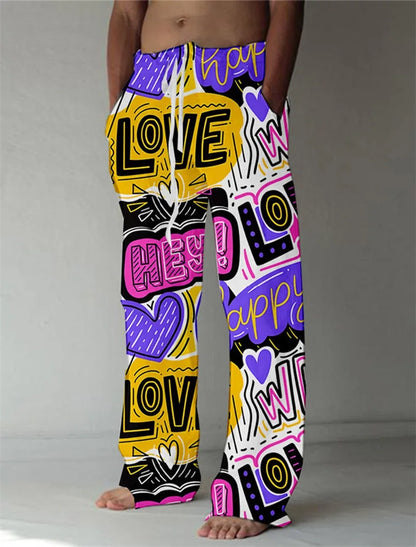 Men’s 3D Printed Wide-Leg Pants - Hip-Hop Streetwear Trendy Casual Trousers