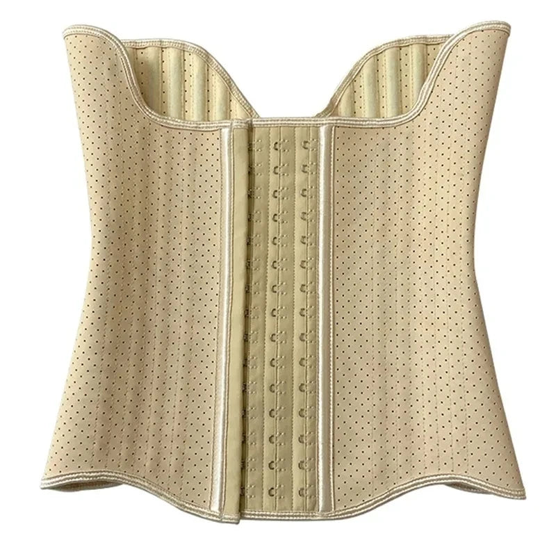 25 Steel Bones Angel Wing Latex Waist Trainer – Women’s Corset Body Shaper for Abdominal Toning & Post-Workout Contraction
