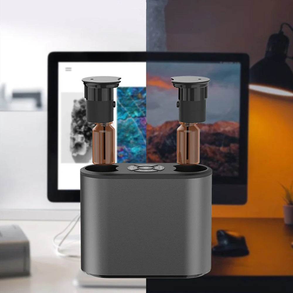 Waterless Aroma Diffuser – USB Aluminum Essential Oil Nebulizer, Aromatherapy Humidifier for Home & Hotel Use