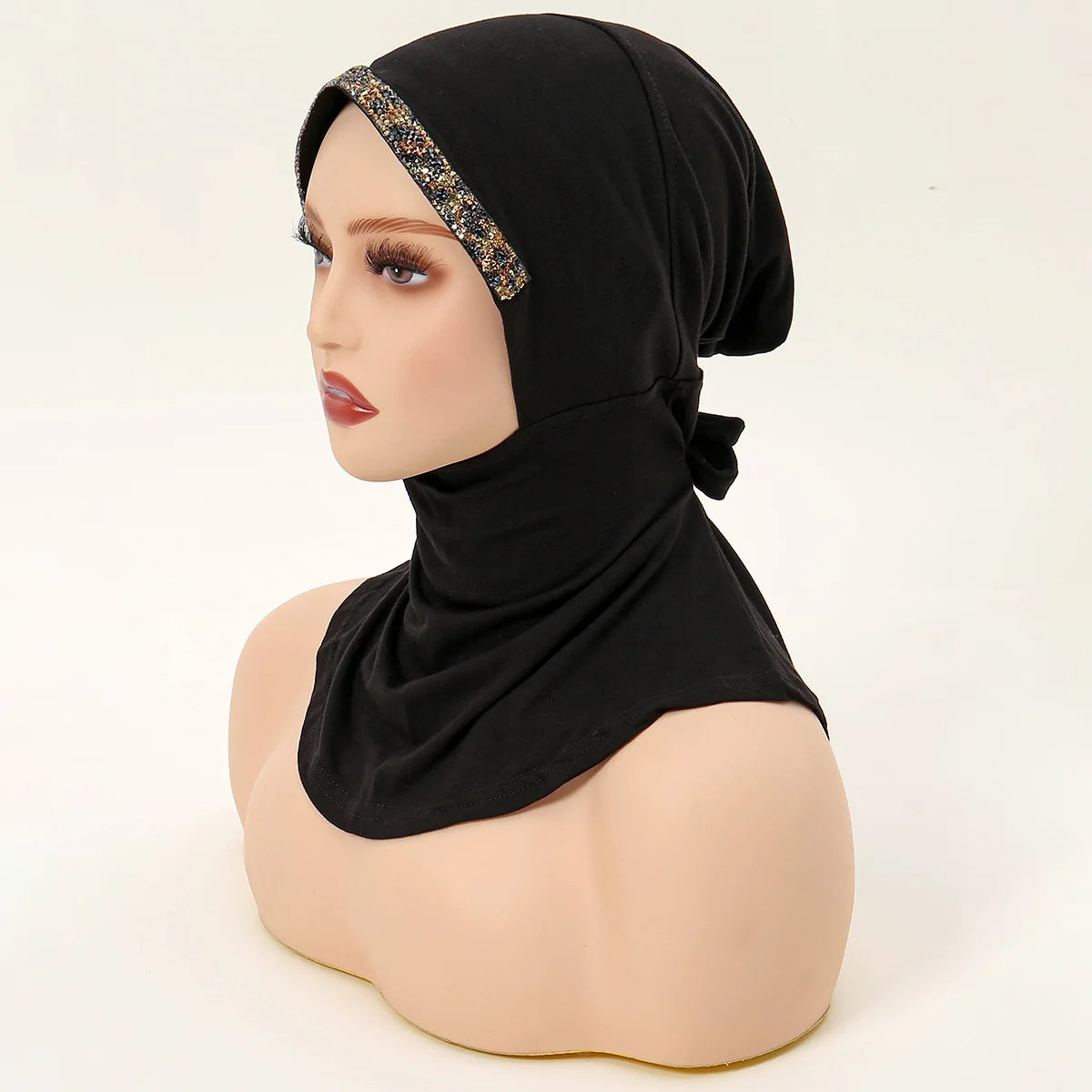 Women’s Modal Rhinestone Hijab Cap - Soft Muslim Turban Underscarf Bonnet for Secure Headwrap Styling