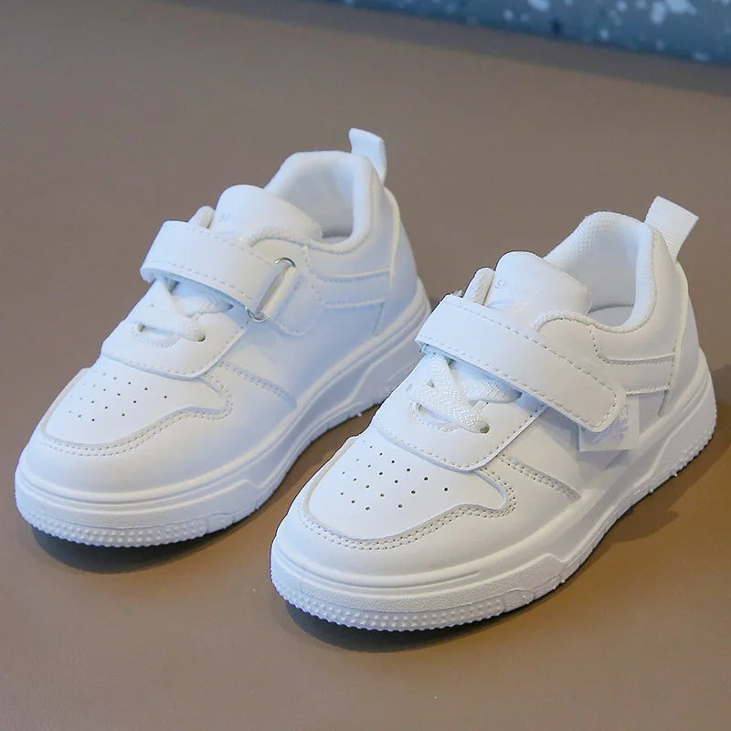Baby & Kids Spring Autumn White Sneakers — Soft Sole Anti-Slip Casual Sport Shoes for Toddlers