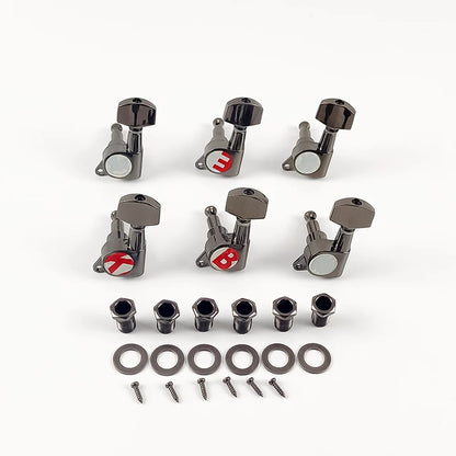 6PCS Locking Guitar Tuning Pegs – 3L3R String Tuners for Acoustic Guitar with Machine Head Knobs