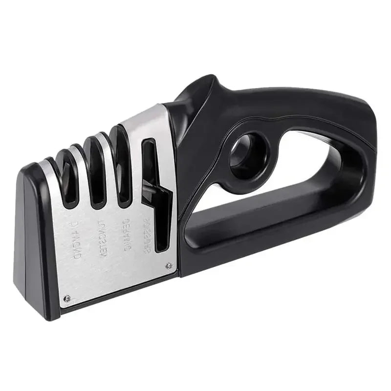 4-in-1 Kitchen Knife Sharpener - Multifunctional Handheld Tool for Knives and Scissors with Non-Slip Base