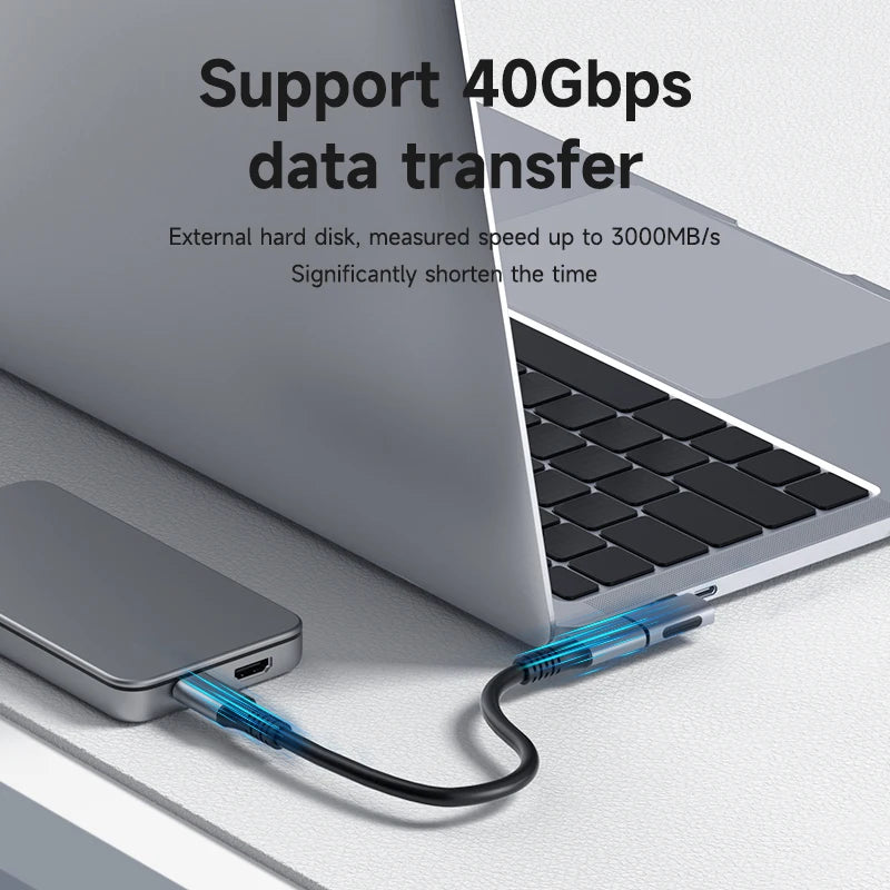 Hagibis 240W USB-C to USB-C Adapter — 40Gbps 8K 60Hz USB4 Converter, 90° for Thunderbolt 4/3, MacBook, iPhone 16 Pro & Tablet