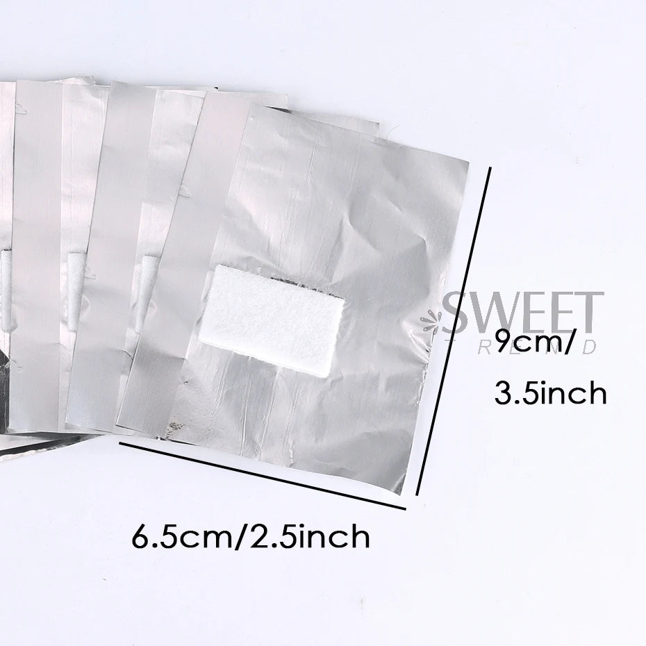 Nail Polish Removal Foil Wraps - 50/100pcs Aluminum Foils with Cotton Pads for Manicure
