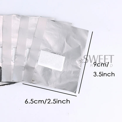 Nail Polish Removal Foil Wraps - 50/100pcs Aluminum Foils with Cotton Pads for Manicure
