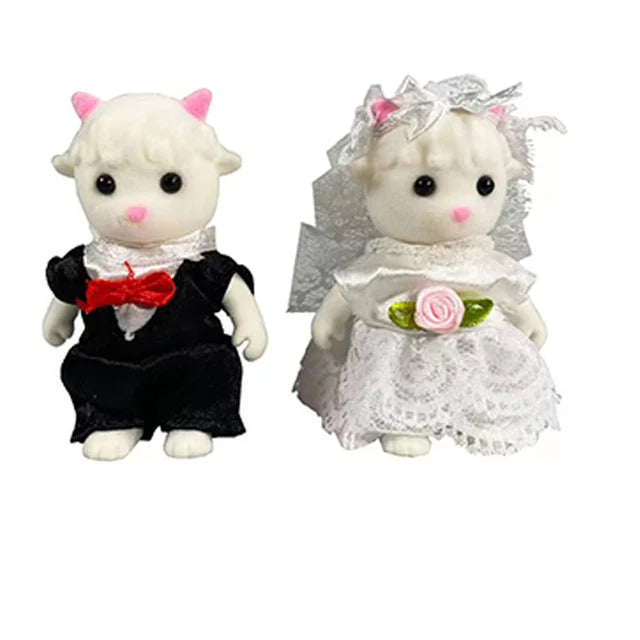 Simulation Forest Rabbit Family Playset – Mini DIY Rabbit & Bear Figure Toys for Kids Gifts