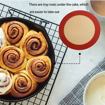 LMETJMA Round Silicone Baking Mats – Non-Stick, Food-Grade & Reusable for Macarons, Cookies & Oven Use