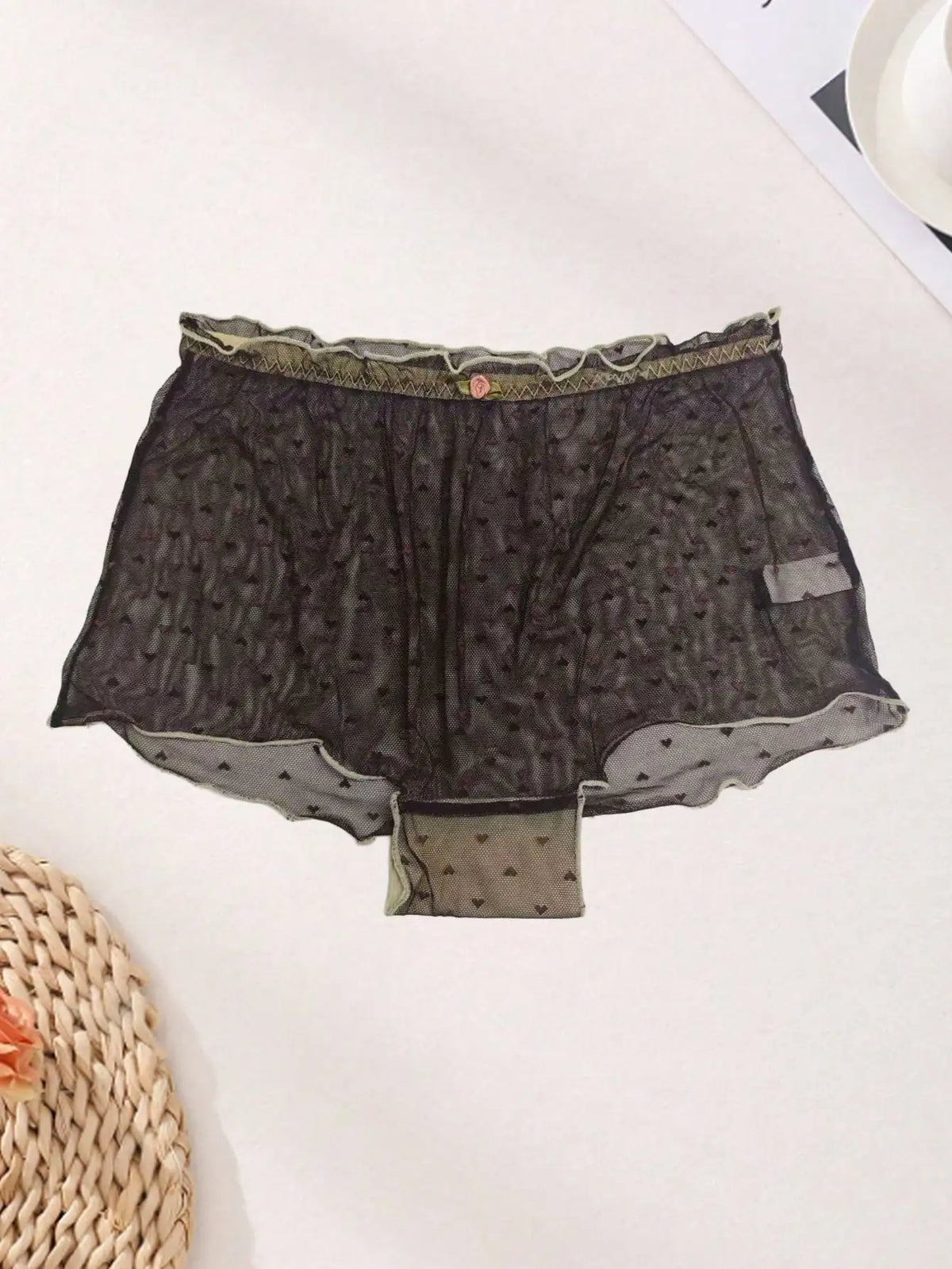 Women’s Mesh Heart Briefs - 3-Piece Mid-Waist Lightweight Soft & Comfortable Panties