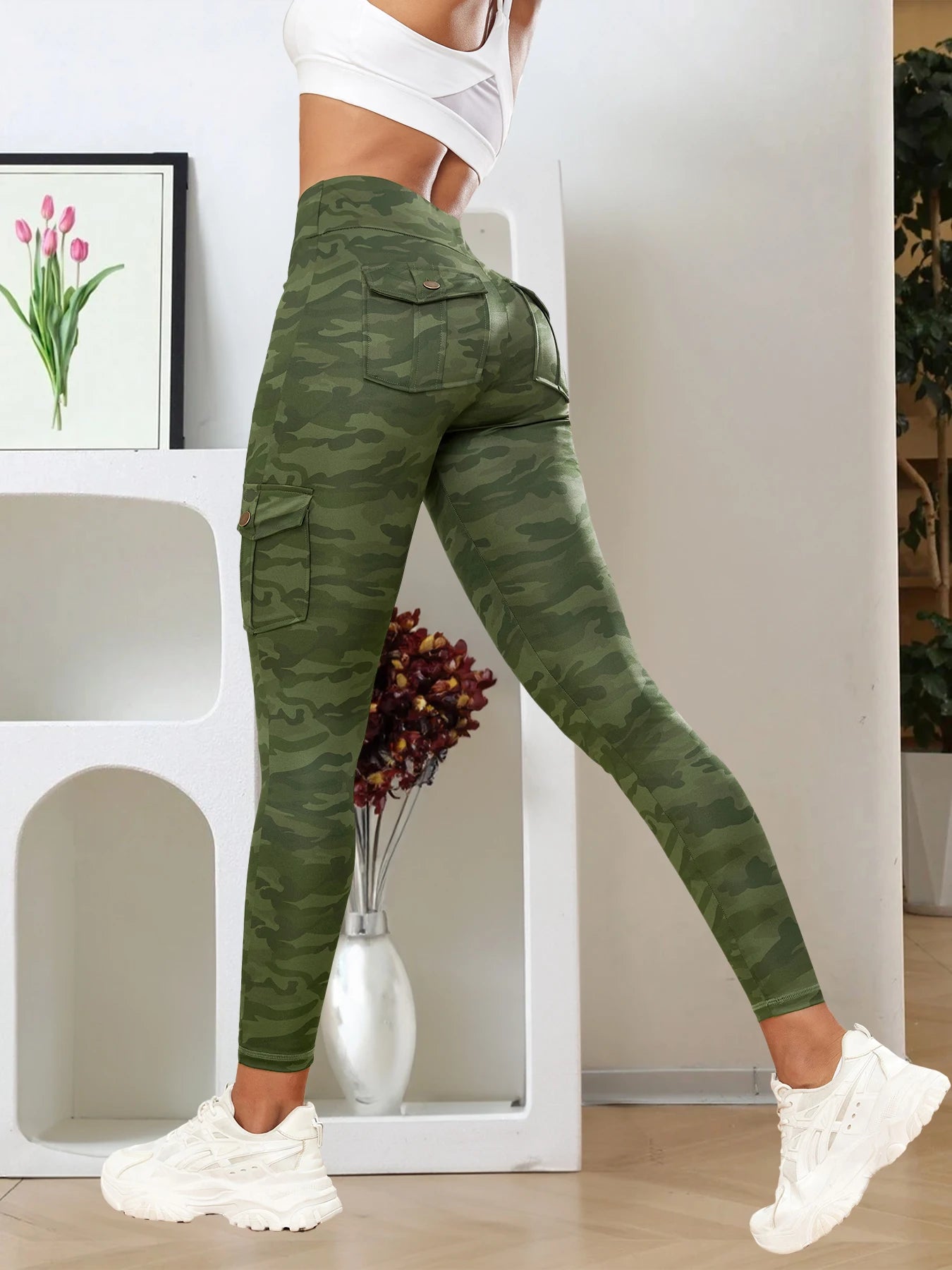 CHRLEISURE Women’s Seamless Yoga Pants – High-Waist Hip-Lifting Leggings with Pockets, Slim Elastic Gym & Fitness Wear