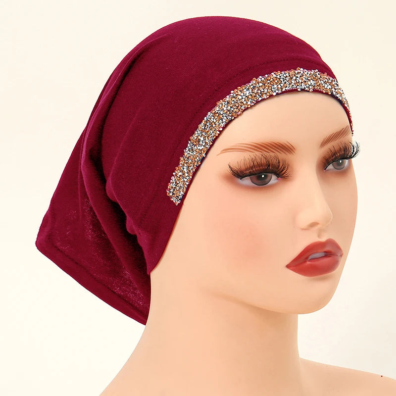 Women’s Modal Cotton Hijab Undercap - Soft Stretchy Diamond Bonnet for Muslim Headscarf & Turban Styling