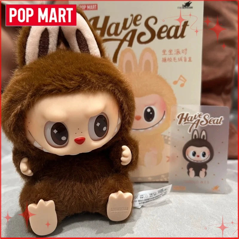 Genuine POP MART Labubu Vinyl Plush Pendant — Macarons “Have A Seat” & Coca Cola Series Blind Box Toys V1-V3
