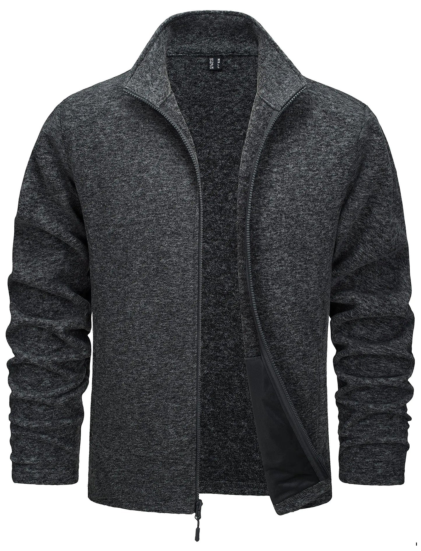 TACVASEN Men’s Lightweight Fleece Jacket - Full Zip Spring Casual Outdoor Sportswear with Pockets & Stand Collar