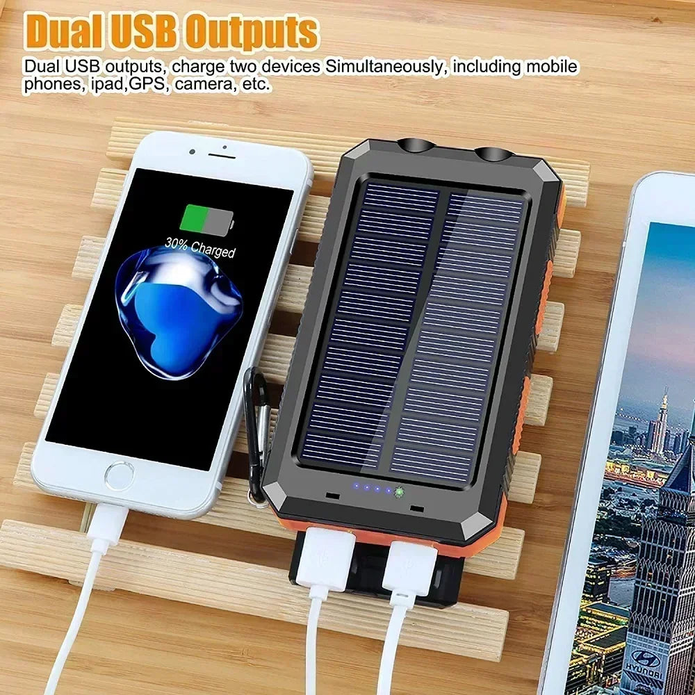 ONEPLUS 50000mAh Solar Power Bank – Portable External Battery Charger with LED Light for iPhone & Samsung